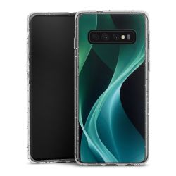 Silikon Glitter Case transparent-silber