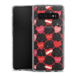 Silikon Glitter Case transparent-silber