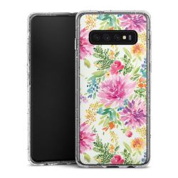 Silikon Glitter Case transparent-silber