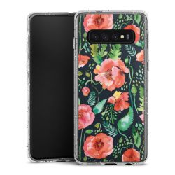 Silikon Glitter Case transparent-silber