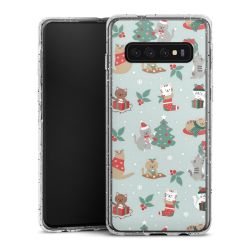 Silikon Glitter Case transparent-silber