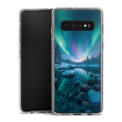 Silikon Glitter Case transparent-silber