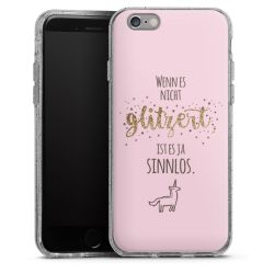 Silikon Glitter Case transparent-silber