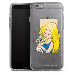 Silikon Glitter Case transparent-silber