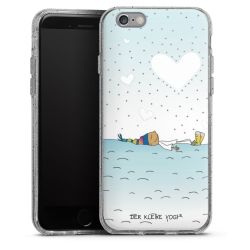 Silikon Glitter Case transparent-silber