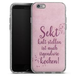 Silikon Glitter Case transparent-silber