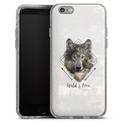 Silikon Glitter Case transparent-silber