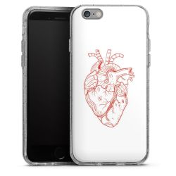 Silikon Glitter Case transparent-silber