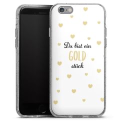 Silikon Glitter Case transparent-silber