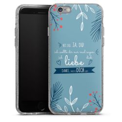 Silikon Glitter Case transparent-silber