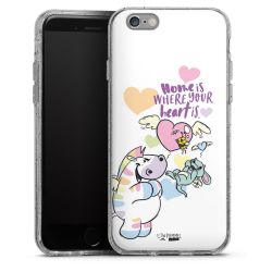 Silikon Glitter Case transparent-silber