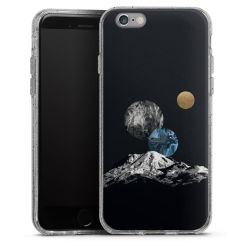 Silikon Glitter Case transparent-silber