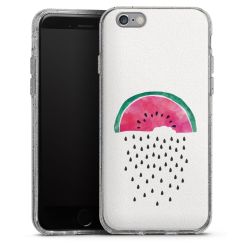 Silikon Glitter Case transparent-silber