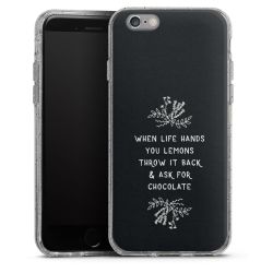 Silikon Glitter Case transparent-silber