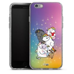 Silikon Glitter Case transparent-silber