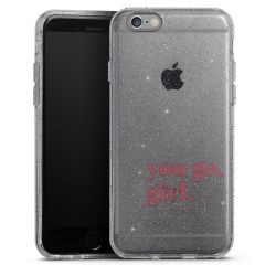 Silikon Glitter Case transparent-silber
