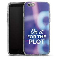 Silikon Glitter Case transparent-silber