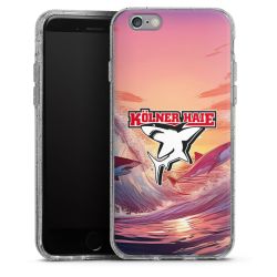 Silikon Glitter Case transparent-silber