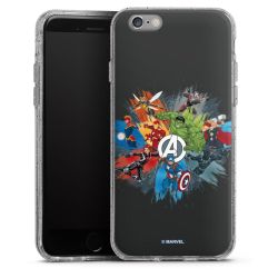 Silikon Glitter Case transparent-silber