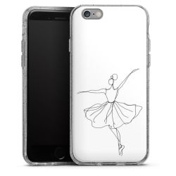 Silikon Glitter Case transparent-silber