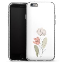 Silikon Glitter Case transparent-silber