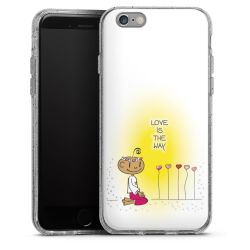 Silikon Glitter Case transparent-silber