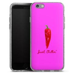 Silikon Glitter Case transparent-silber