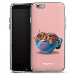 Silikon Glitter Case transparent-silber