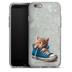 Silikon Glitter Case transparent-silber