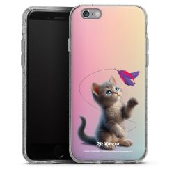 Silikon Glitter Case transparent-silber