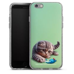 Silikon Glitter Case transparent-silber