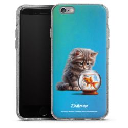 Silikon Glitter Case transparent-silber