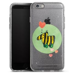 Silikon Glitter Case transparent-silber