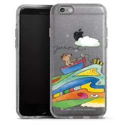 Silikon Glitter Case transparent-silber