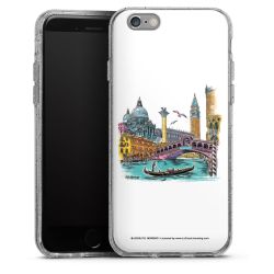 Silikon Glitter Case transparent-silber