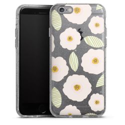 Silikon Glitter Case transparent-silber