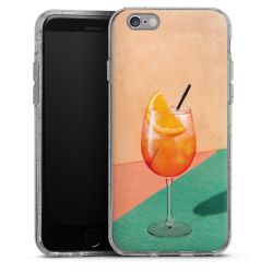 Silikon Glitter Case transparent-silber