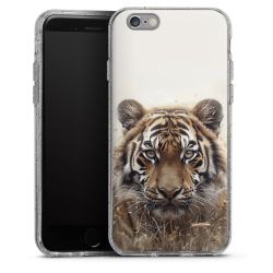 Silikon Glitter Case transparent-silber