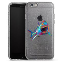 Silikon Glitter Case transparent-silber
