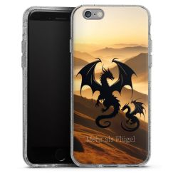 Silikon Glitter Case transparent-silber