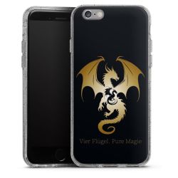 Silikon Glitter Case transparent-silber