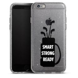 Silikon Glitter Case transparent-silber