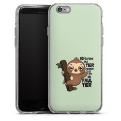 Silikon Glitter Case transparent-silber