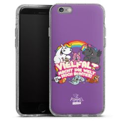 Silikon Glitter Case transparent-silber