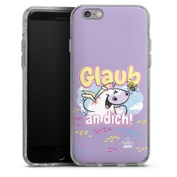 Silikon Glitter Case transparent-silber