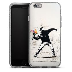 Silikon Glitter Case transparent-silber