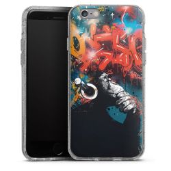 Silikon Glitter Case transparent-silber