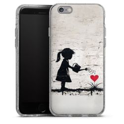 Silikon Glitter Case transparent-silber