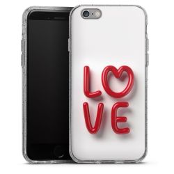 Silikon Glitter Case transparent-silber