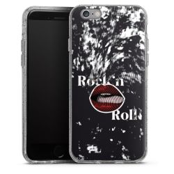 Silikon Glitter Case transparent-silber